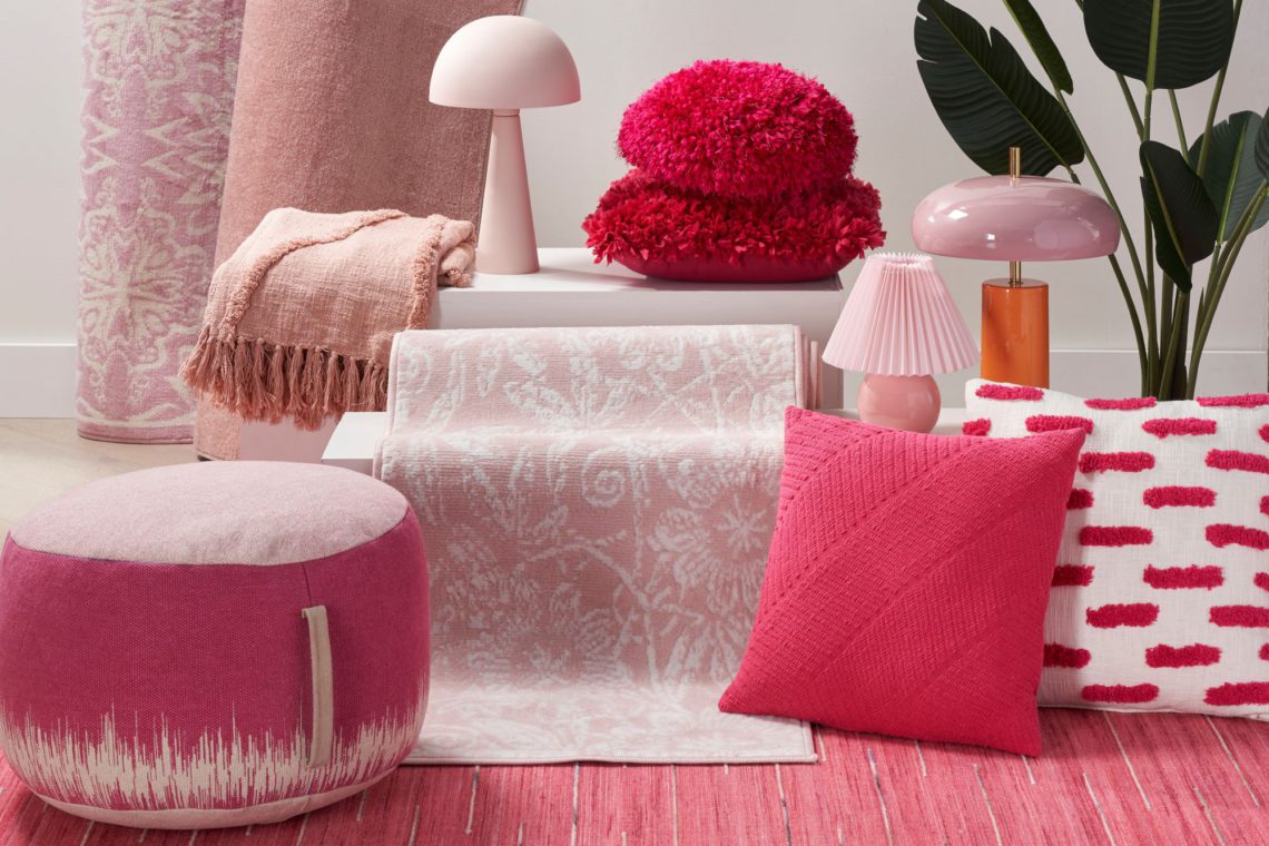 Barbiecore themed pink home decor