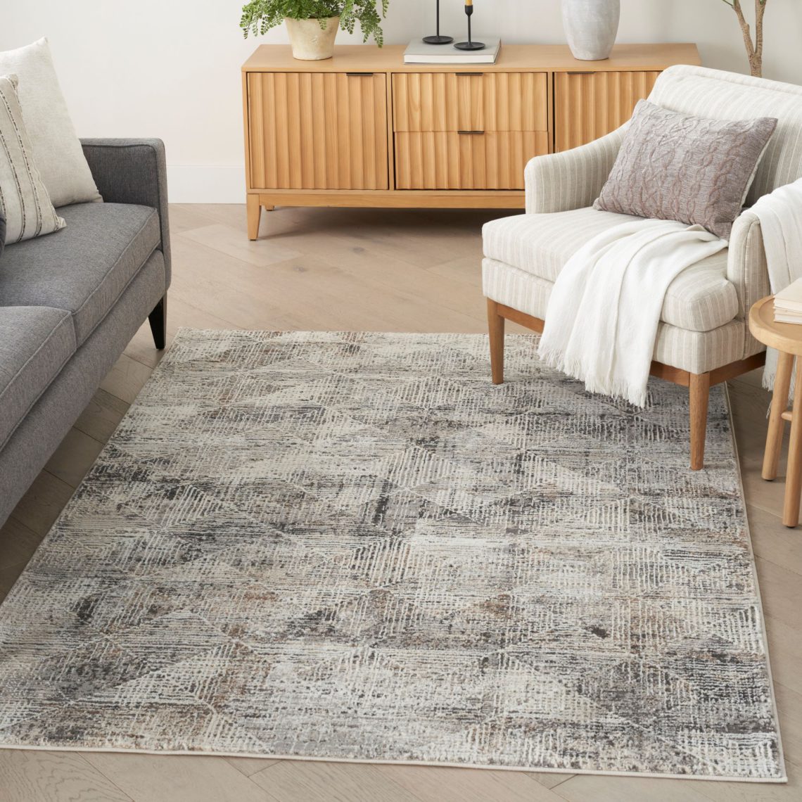 Abstract PET rug in a living room